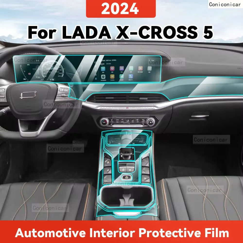 

TPU For LADA X-CROSS 5 2023 2024 Transparent Protective Film Car Interior Central Control Navigation Panel Auto Sticker