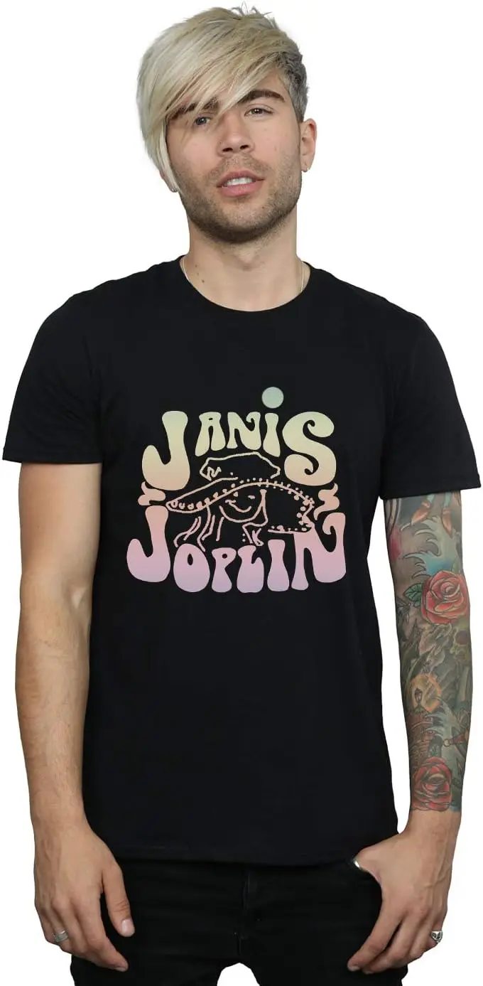 Janis Joplin Men's Pastel Logo T-Shirt