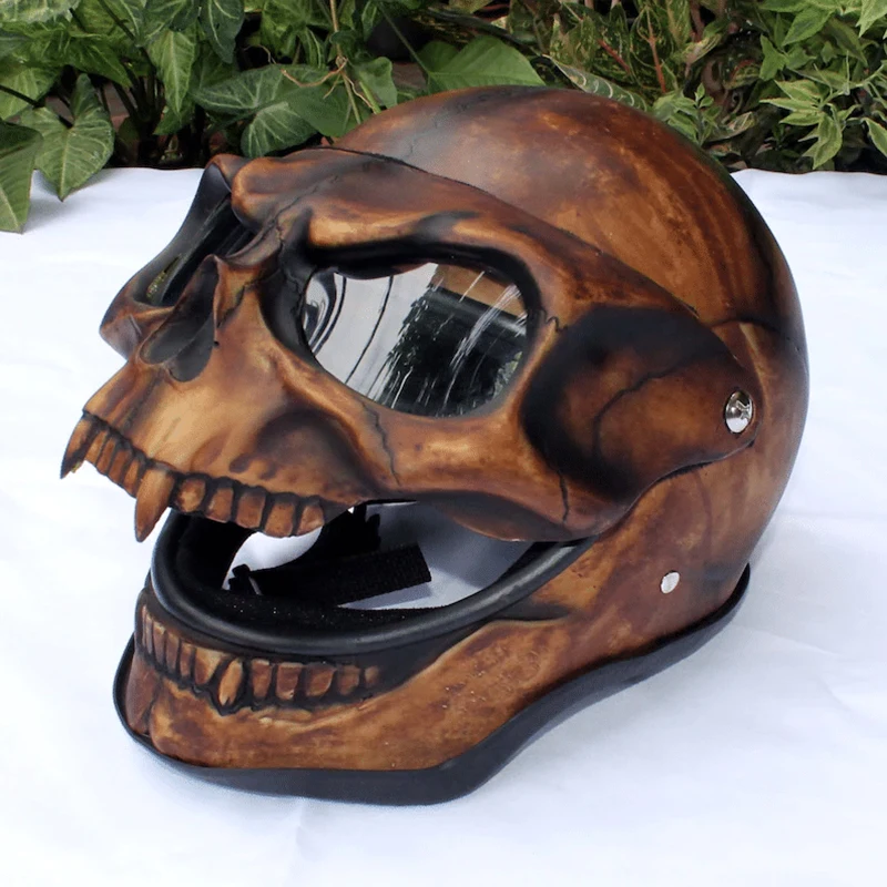 Full Head Skull Mask With Movable Jaw Head Realistic Mask Helmet Riding Goggles Helmet Sunglasses JY Sale