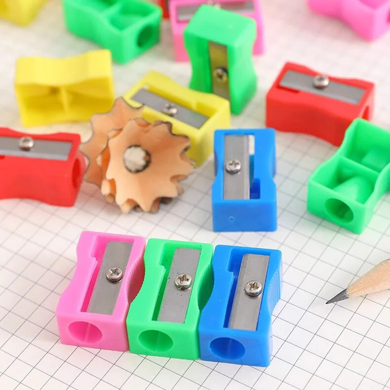 30~120pcs Mini Pencil Sharpener Colored Single Hole Rectangular for Students Teaching Incentive Supplies Student Rewards TMZ