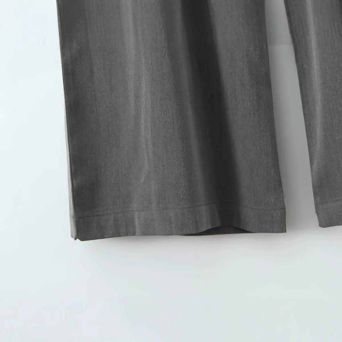 Low Waist Loose Fit Casual Fashionable Grey Wide Leg Pants Women's Cross-Border Organic Cotton Drawstring Trousers