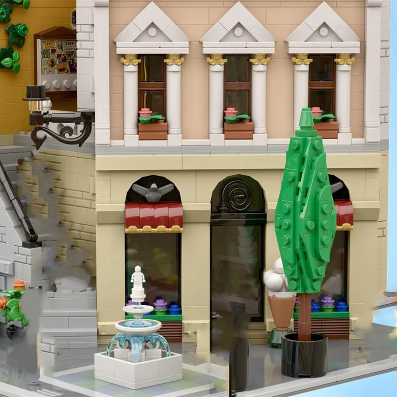 4000pcs MOC Italian Street Corner Modular Architecture Scene Model Building Blocks Module Diorama Figure Ship Robot Kit Toy Gift