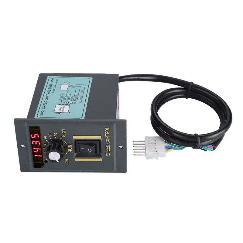 AC 220V 50Hz 15-400W Motor Speed Controller Digital Adjustable Stepless Motor Speed Controller 0-1450Rpm