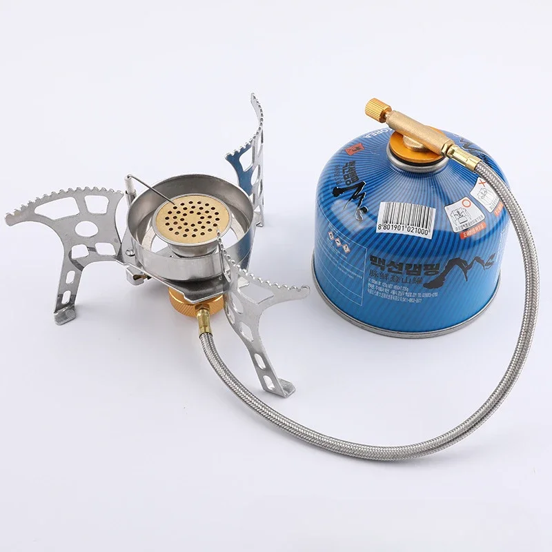 

Three-core Folding Camping Gas Stove Outdoor Picnic Windproof Gas Burner Strong Fire Tourism Cooker Survival Furnace Equipment