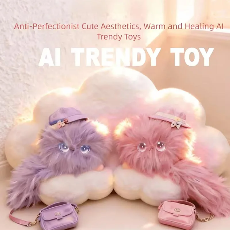 AI Scruffy Cat Robot Plush Toy Voice Interactive Child Growth Learning Companion Soothing Large Model Pet Doll Birthday Gift