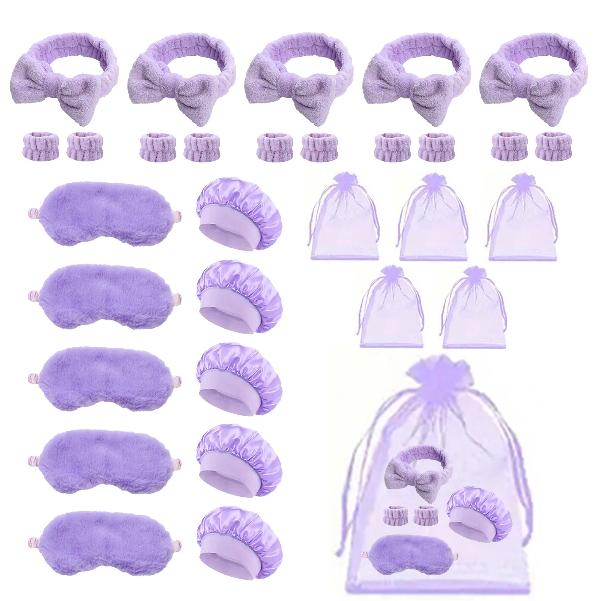 Comb Set with Storage Bag, Bring Eye Mask Sleeping Cap Headband Wristband, Party Gift Package, Gift, Special for Real Hair Wigs