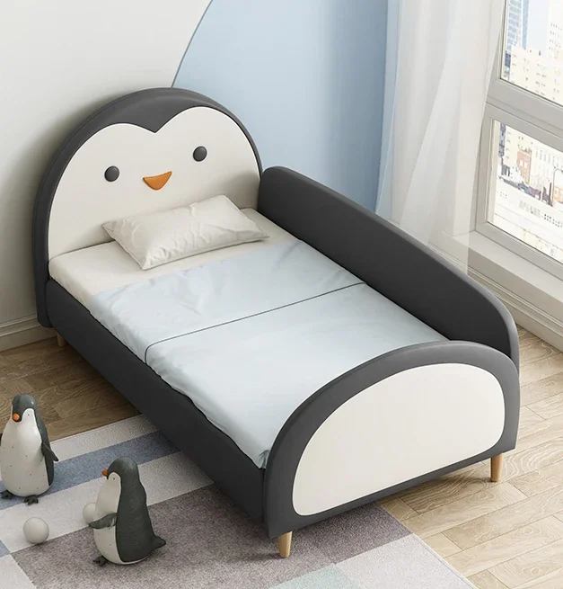 

Little Penguin Stitching Bed Boy Widened Bedside Bed Girl with Fence Soft Bag Cartoon Bed Separation Artifact