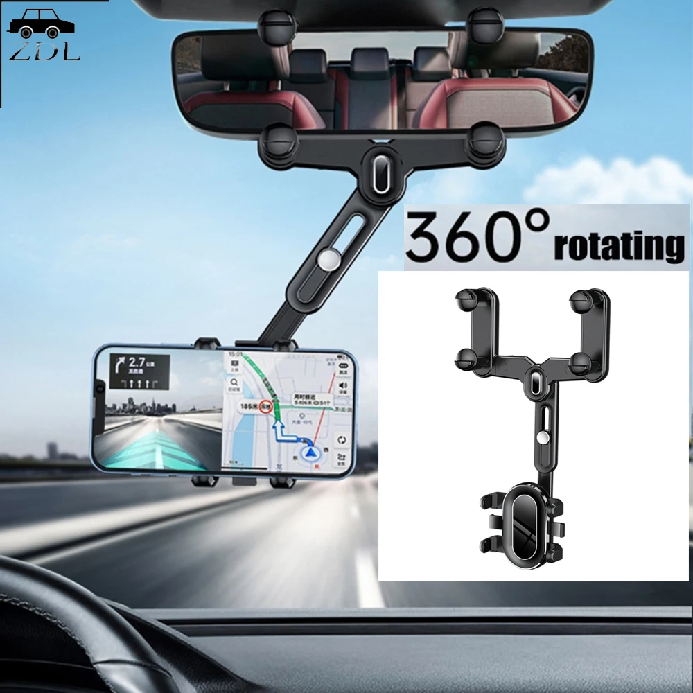 

Universal Car Rearview Mirror Phone Holder 360 Degree Rotation Car Phone Holder Mount Stand For Dash Cam GPS Smartphone Bracket