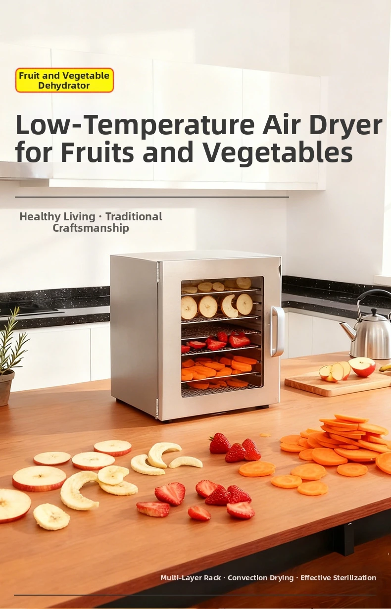 8-stufiger Lebensmittel-Dehydrator für den Hausgebrauch, kommerzieller Trockner für Haustiersnacks & Babynahrung, Obst-/Gemüse-/Fleischkonservierer mit Timer – Detail 1