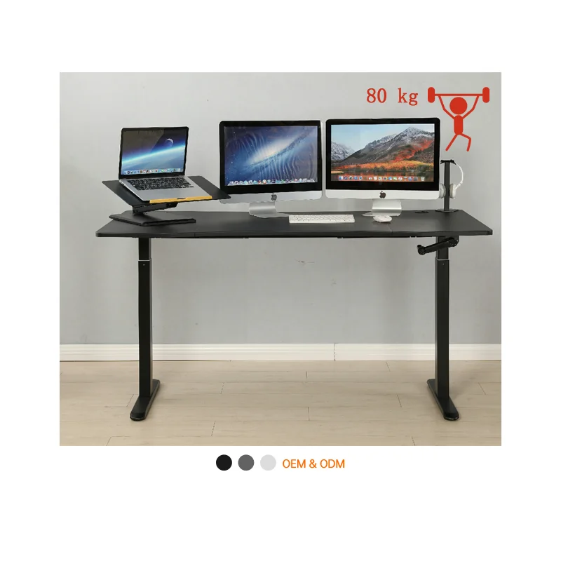 Stand up Table Hand Crank Height Adjustable Standing Gaming Tables Computer Gaming Desk With Spacious Ergonomic Desktop