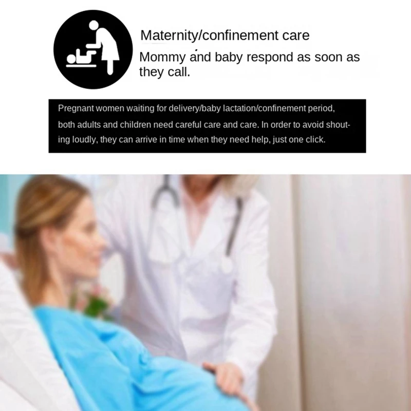 جهاز الاتصال اللاسلكي ABHU لكبار السن، إنذار شخصي، ساعة جرس الباب بجهاز التحكم عن بعد