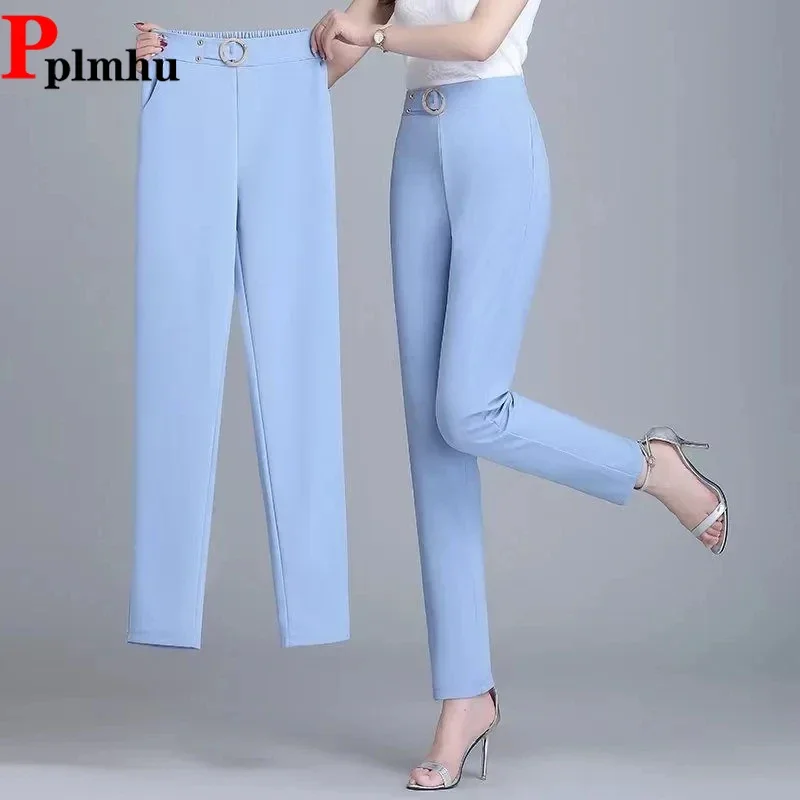

Women's High Waist Office Pencil Ankle-length Pants Big Size 4xl Sweatpants Thin Ol Trousers New Spring Summer Harem Pantalones
