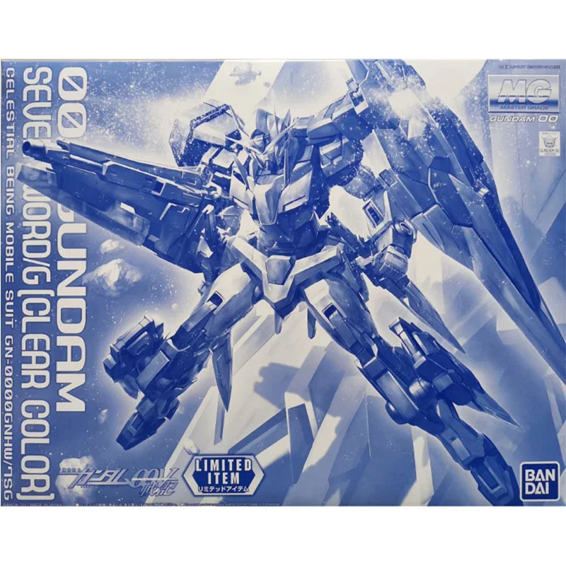 Bandai Gundam Model Kit Anime Figure EXPO MG 1/100 00 Gundam Seven Sword Clear Color Anime Action Figure Toys for Children