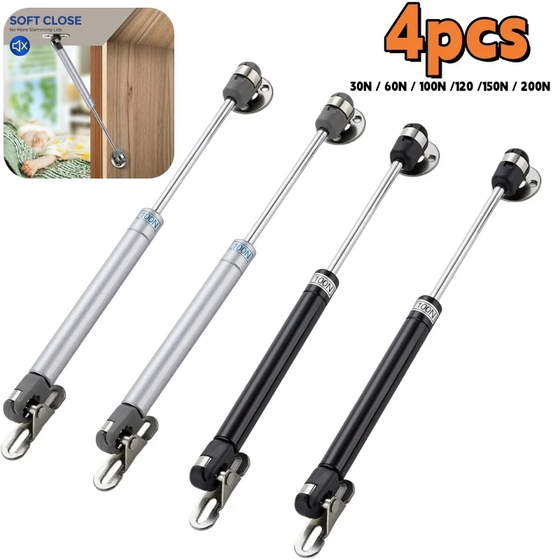 2/4Pack Gas Struts 30N-200N Gas Spring Cabinet Hinge,Copper Core Lift Support,Hydraulic Kitchen Cupboard Door Hinges Props/Shock