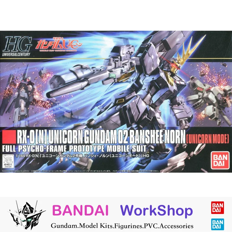 Bandai Original 1/144 HGUC RX-0 Unicorn Banshee Norn (Unicorn mode)Action Figure Assembly Model Kit Collectible Gifts