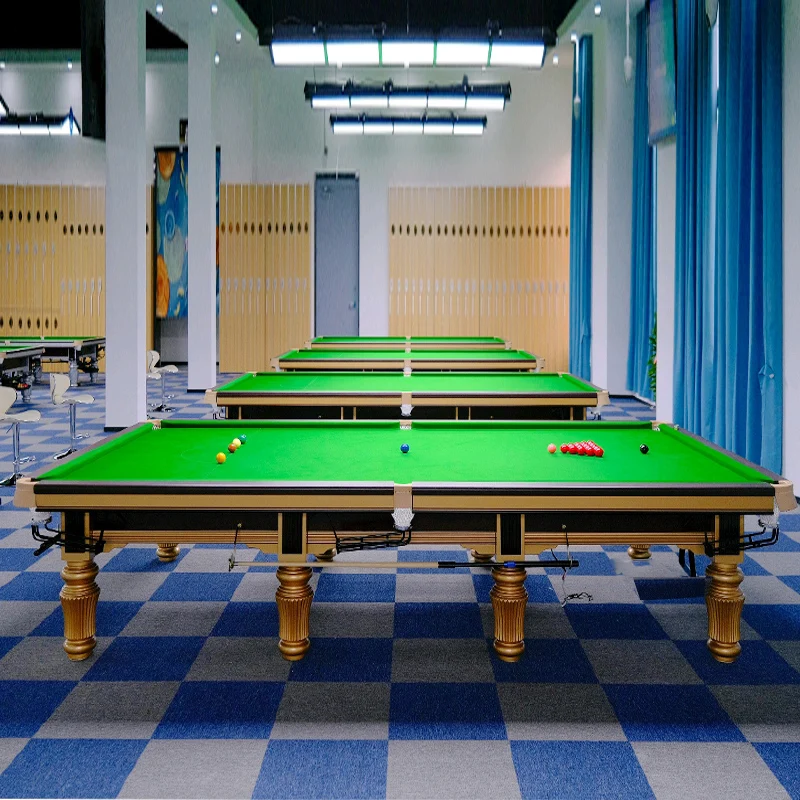 

Solid Wood Indoor Snooker Table-Green Cloth Leather Pockets Automatic Ball Return for Commercial & Home Billiardpromote sales