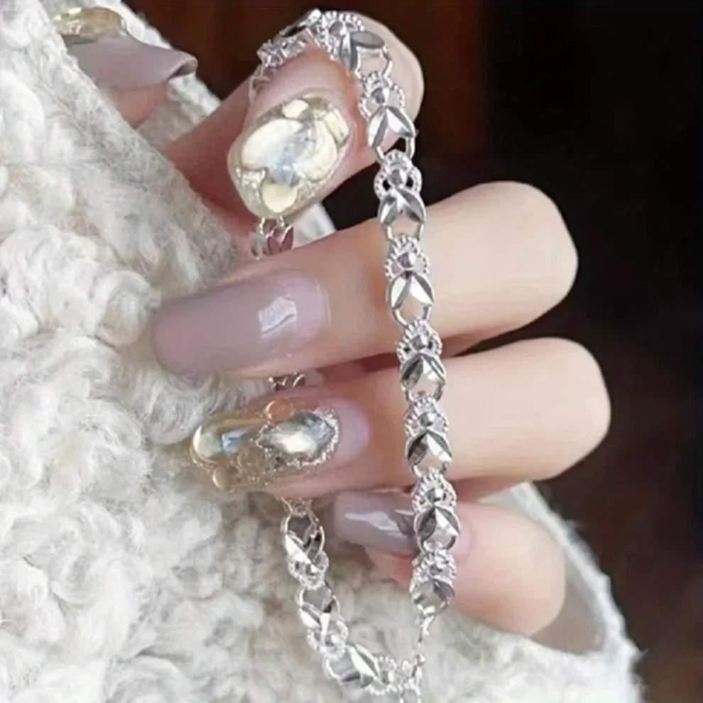 

Fashion 925 Sterling Silver Chain Bracelet Lovely Rabbits for Women Men Street Versatile Jewelry Anniversary Gifts