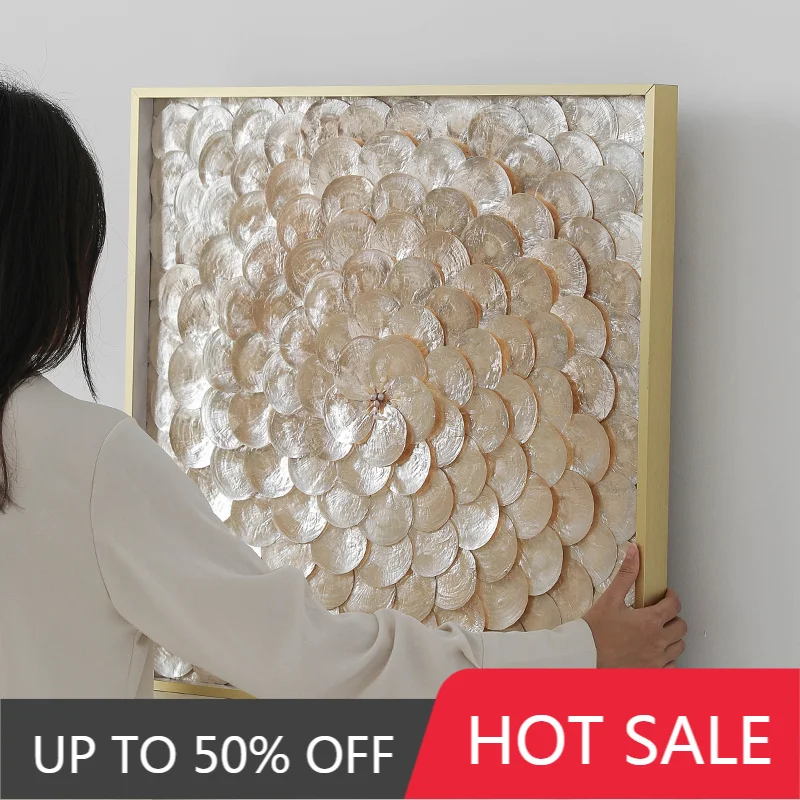 Nordic Wall Accents Shell Modern Wall Art Handmade Luxury Elegant Ornaments Living Room Decor Decoration Coffee Bar Accessories