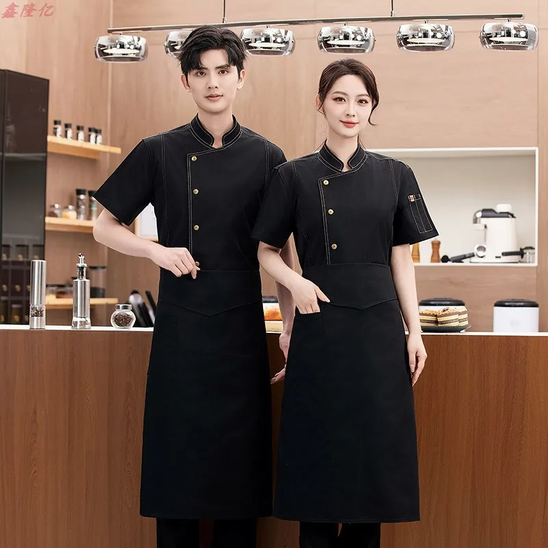 Western Restaurant Steakhouse Ober Chef Uniform Korte mouw Zomeroutfit Catering Hotel Chef Dun werkshirt