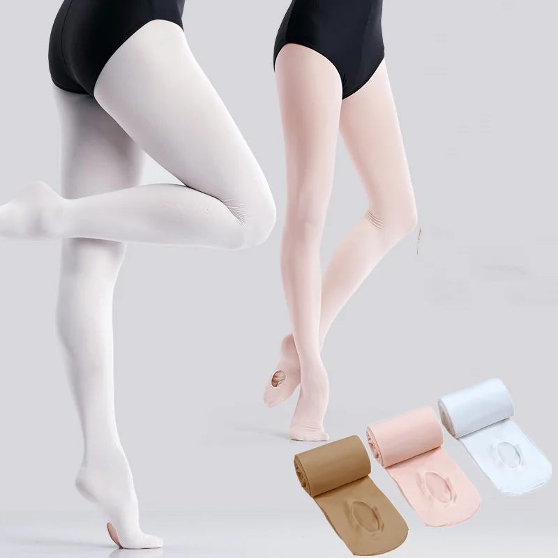 Wholesale 30Pairs Professional Adult Kids Soft Microfiber Convertible Ballet Dance Tights Stockings For Girls Dance S-XXL