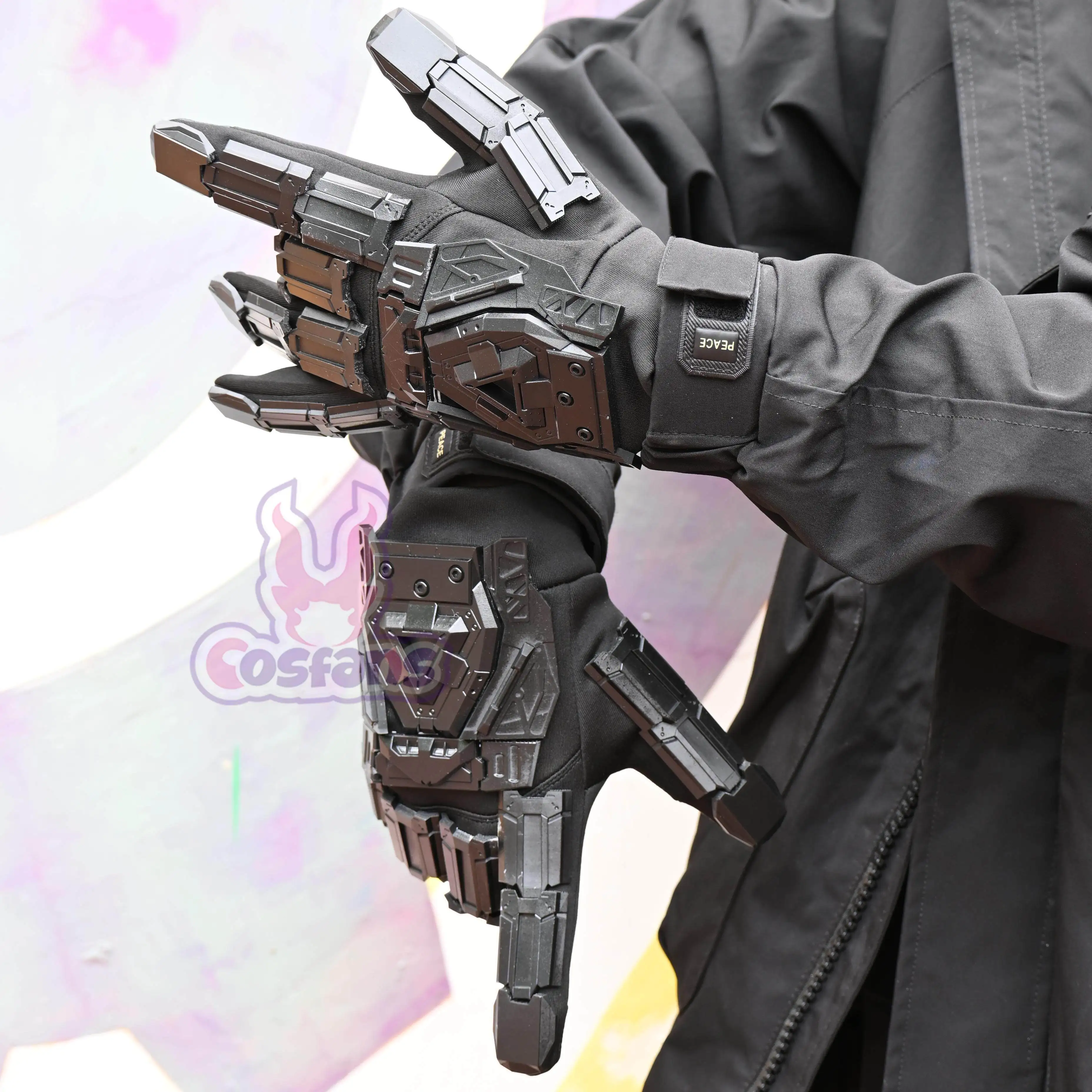 Luminous Tactical Hand Armor Punk Mechanical Gloves Unisex Sci-fi Mecha Cosplay Props Outdoor Motorcycle Gloves