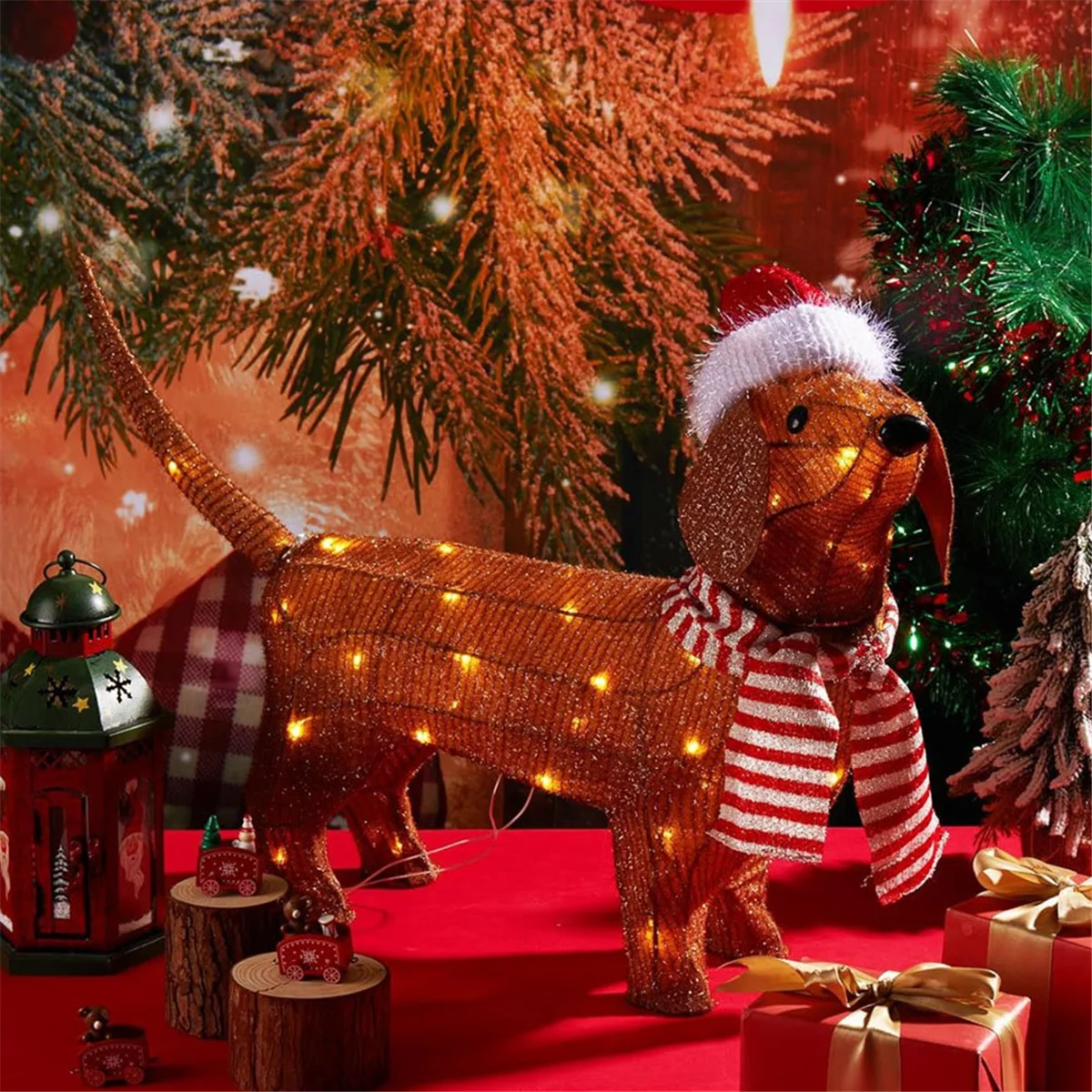 Dachshund-Themed Christmas Lights, Shiny Holiday Decor