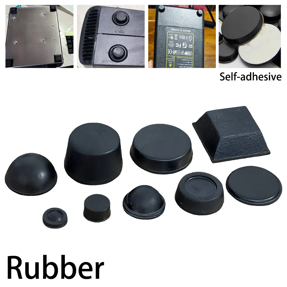 Self Adhesive Rubber Pads Black Non-Slip Furniture Feet Bumpers, Shockproof Sticky Rubber for Home Office Kitchen