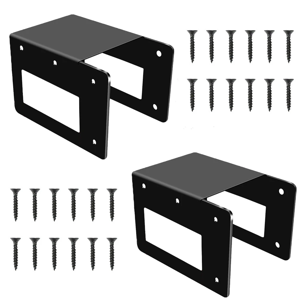 2 Set Adjustable Firewood Log Storage Rack With Mounting Screws Carbon Steel Firewood Storage Bracket Kit For Fireplaces