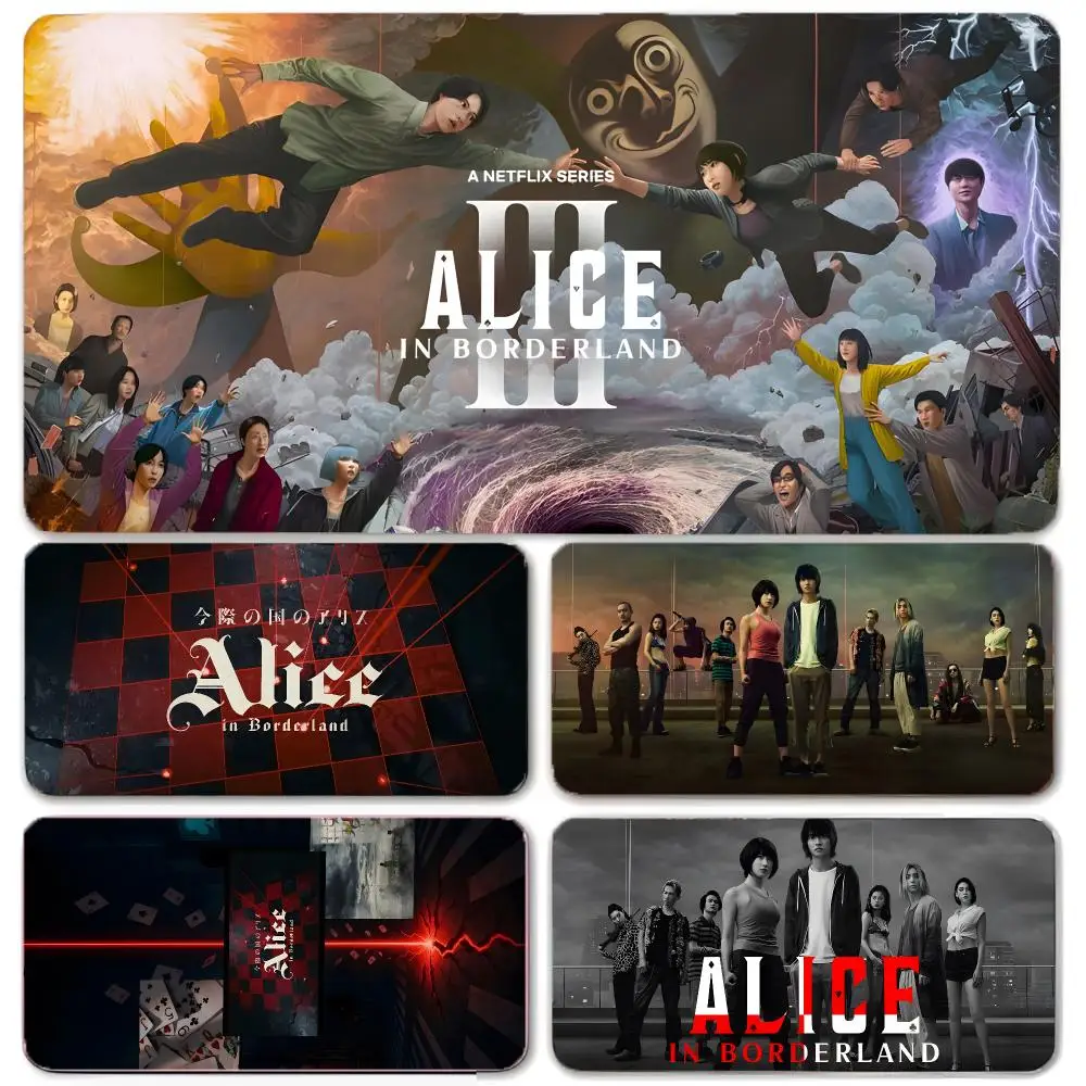 Manga Anime Alice In Borderland Mouse Pad Large Gaming Mousepad with Thick Stitched Edge Non-Slip Desk Mat