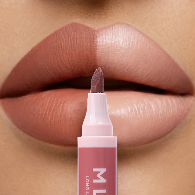 Matte Marker Lippenstift Stift Lippen Liner langlebige wasserdichte Farb wiedergabe Antihaft-Tasse nackte Samt Lippen glasur Frau Kosmetik