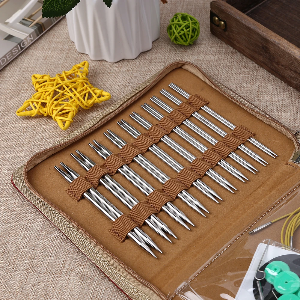 

Многофункциональные наборы крючков для вязания, круговые спицы, иглы из нержавеющей стали, инструменты для рукоделия, для самостоятельного изготовления шарфов и перчаток