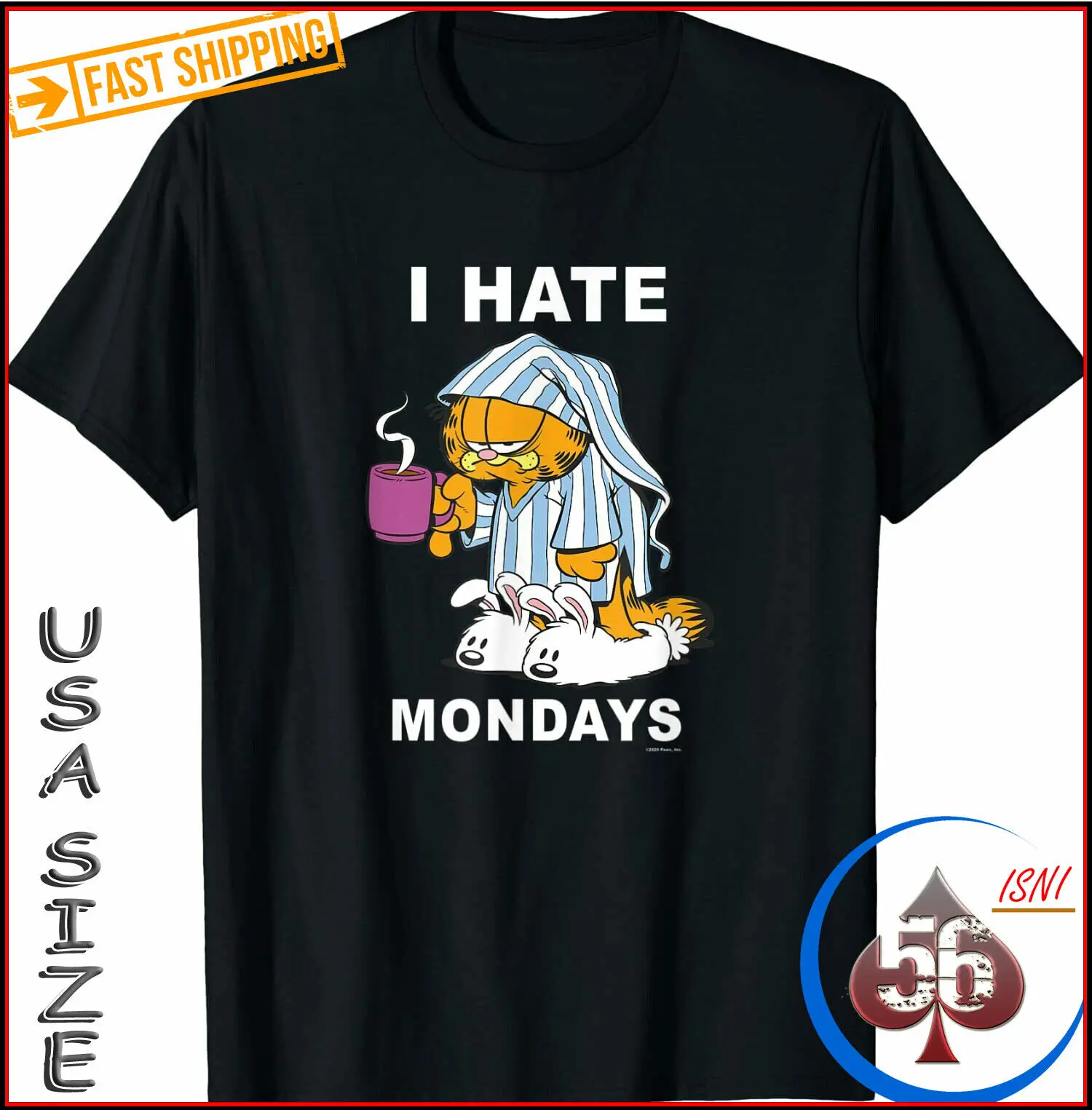 New Shirt Cat, I Hate Mondays Coffee Logo T-shirt Usa Size