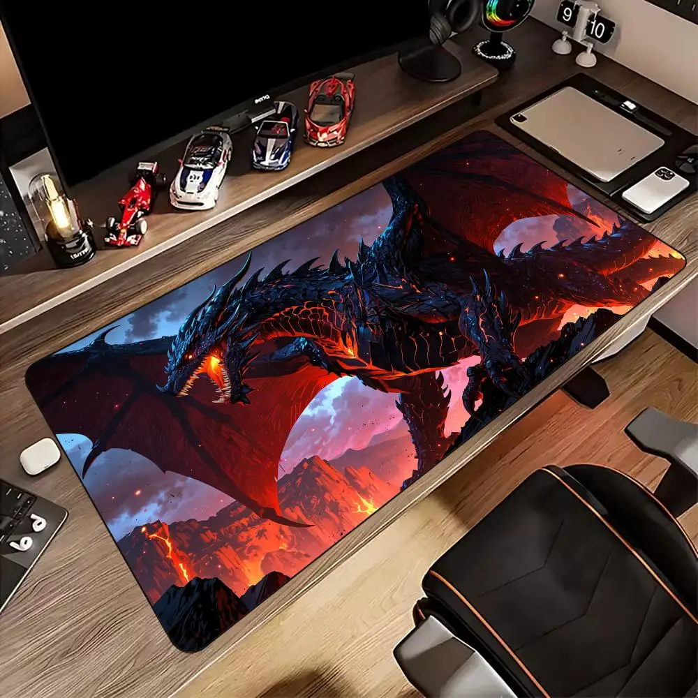 

Dark lava stone giant dragon anime Mouse Pad Desk Mat Gaming mat gamer pc accessories non-Slip rubber base keyboard mouse pads