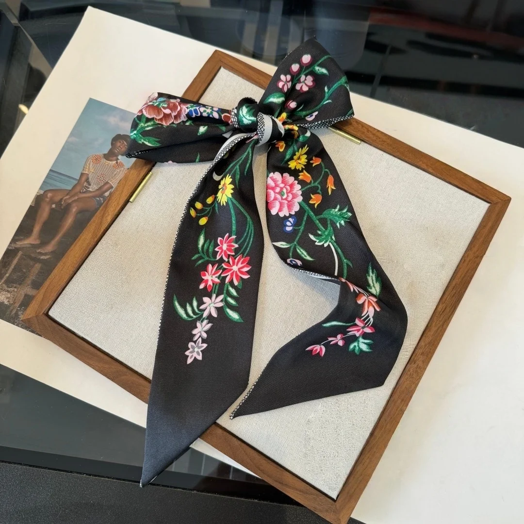 

Brand Discount Twilly Scarf Classic Floral Print Headband Neck Scarf Hairband Bag Accessory Versatile and Multifunctional Gifts