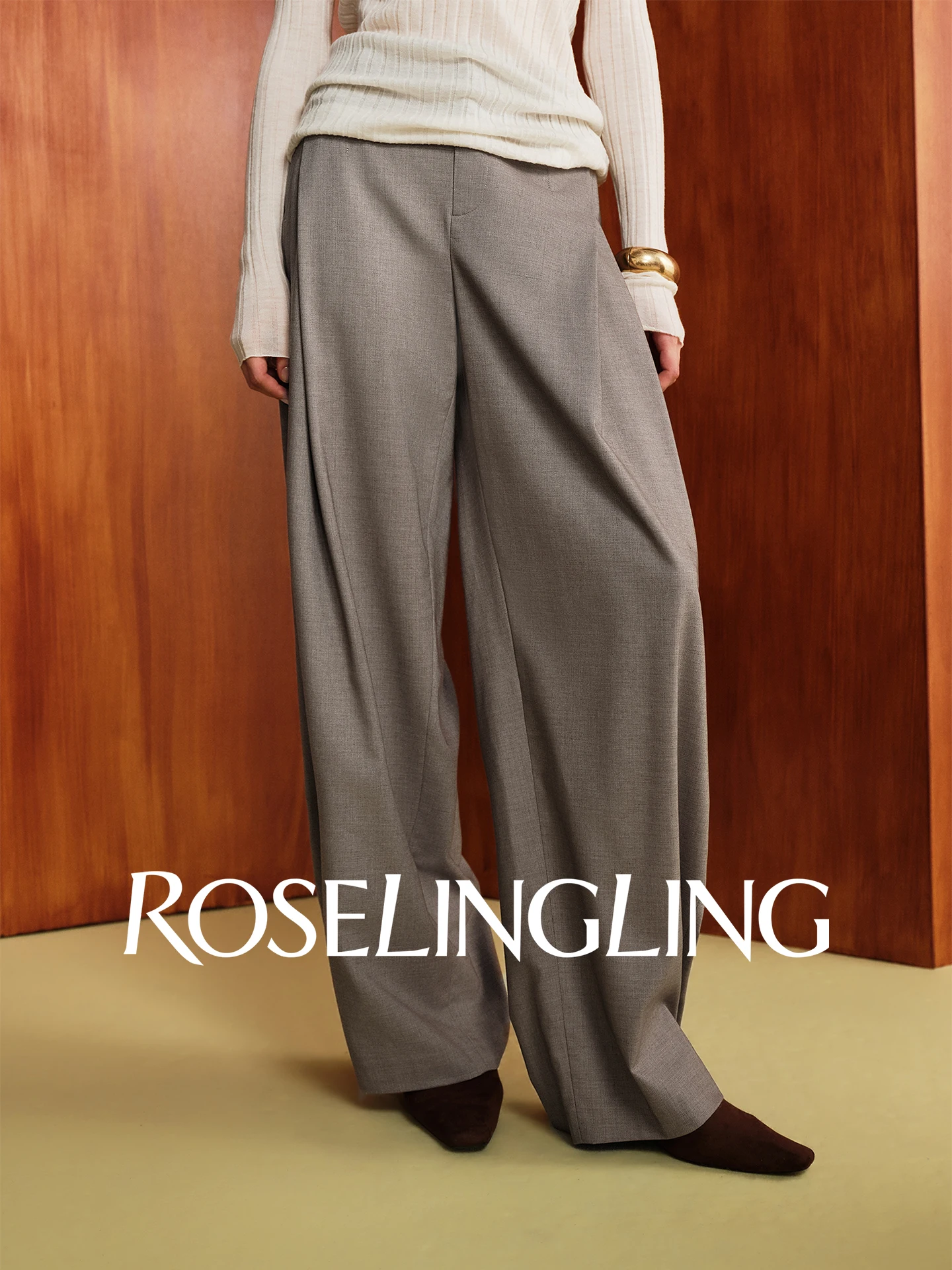 RoseLingLing Knowledge Molecule Limited Edition Wool Precision Combed Accordion Pleat Micro Cone Wide Leg West Pants
