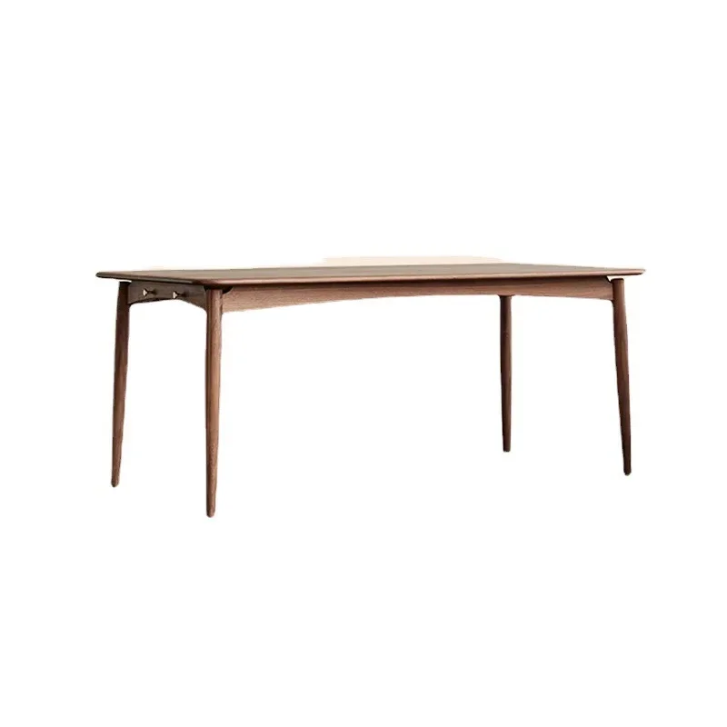 

Nordic Japanese minimalist black walnut rectangular dining table, all solid wood dining table and chairs, household retro small
