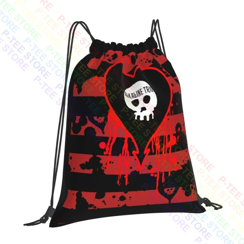 Alkaline Trio Bloody Stripes Drawstring Bags Gym Bag Hot Portable Shopping Bag School Sport Bag