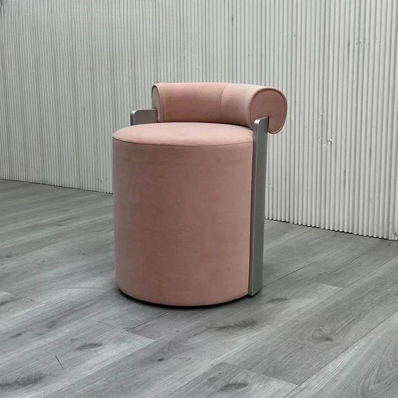 

Cream Style Fabric Low Stool Sofa Stool Bedroom Dressing Shoe Changing Makeup Stool Model Room