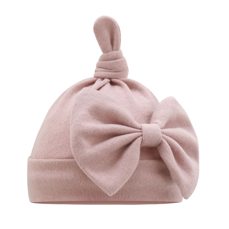 Baby Hats Newborn Cotton Soft Baby Girl Hat Knot Bow Cap For 0-1 Years Old Infants Girls Hats Child Beanie Kids Gift Baby Stuff