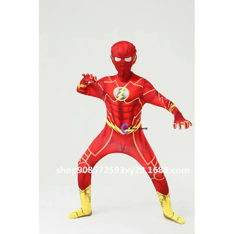 Halloween menino o flash músculo super-herói fantasia vestido crianças fantasia quadrinhos filme carnaval festa cosplay trajes