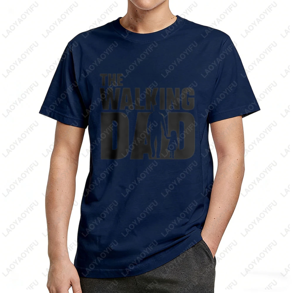 The Walking Dad Graphic Print Unisex Cotton T-Shirt Casual Summer Wear For Men And Women Family Fatherhood Gift Trendy Design