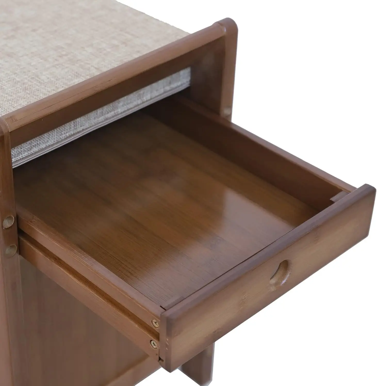 2 Tier Brown Bamboo Shoe Rack Bench with Soft Cushioned Seat