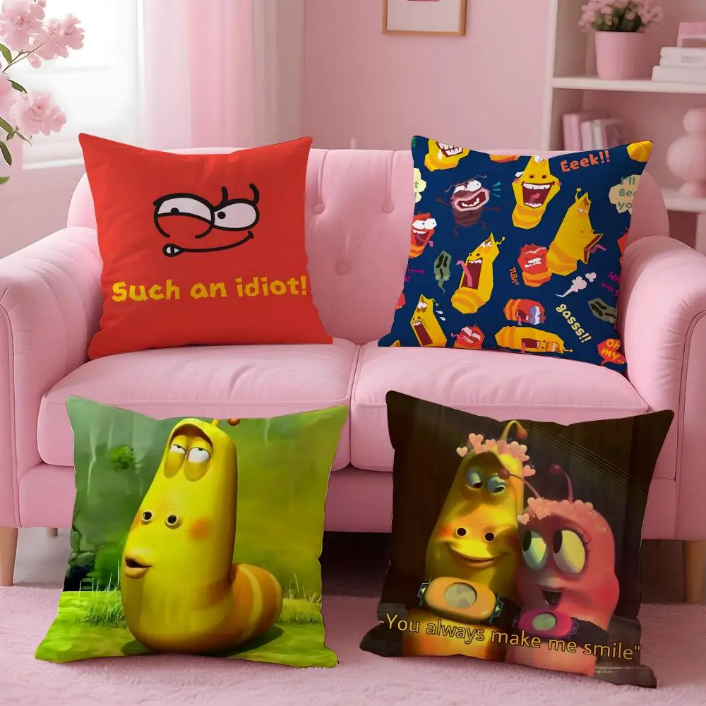 cartoon Larva Cushion Cover Cushion Cover Set 4Pcs 50x50 45x45 40x40 Pillowcase Decorative Sofa Home Decor
