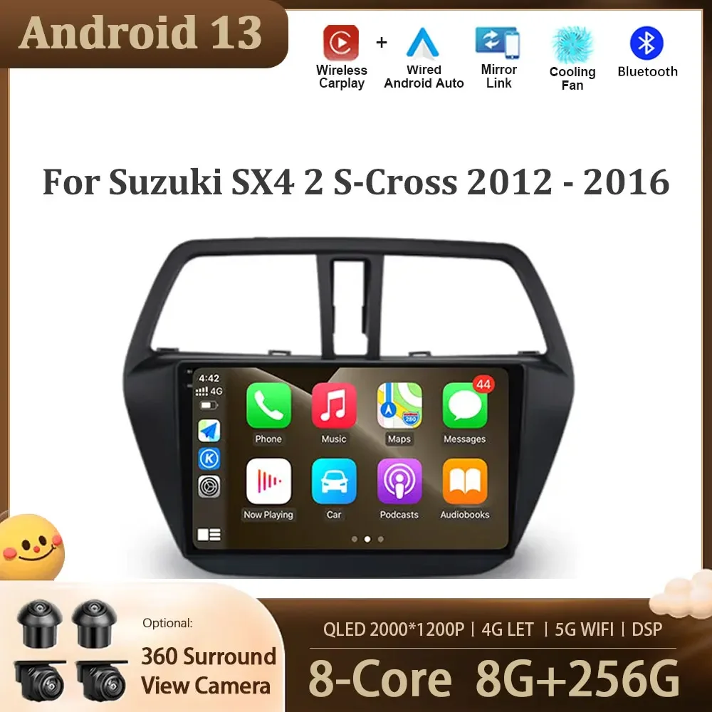 

Android 13 Auto Touch GPS Navigation Screen For Suzuki SX4 2 S-Cross 2012 - 2016 Car Multimedia Radio Player 4G LET Accessories