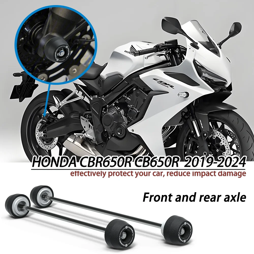 

For Honda CBR650R 2019-2024 CB650R 2019-2024 Front Rear wheel Spindle Crash Protection