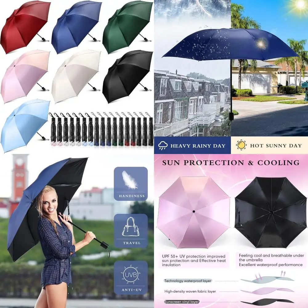 

Windproof Collapsible Travel Umbrellas - 24 Pack, 8 Ribs, Water Resistant, Sun Protection for Outdoor Adventures