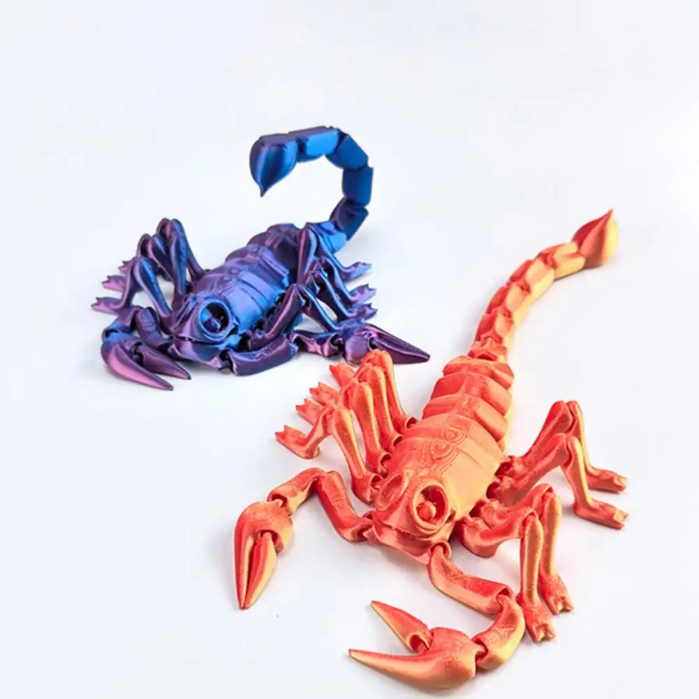 23*15.5cm 3D Printed Scorpion Figurine Movable Joints Simulation Scorpion Figure Articulated Home Bookshelf Desktop Decoration