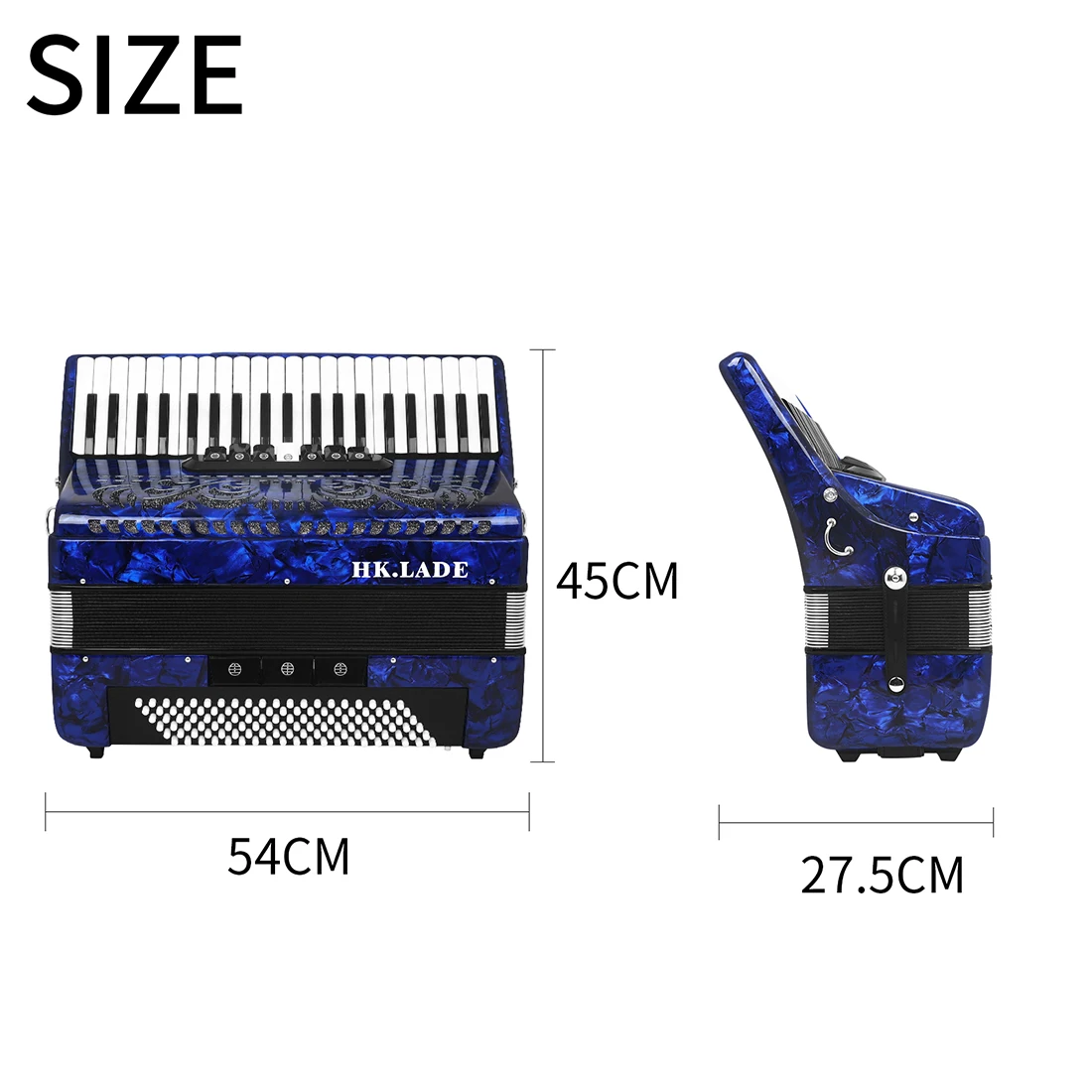 41/120 Button Accordion with 13/7 Registers Leather Bellows Non-Slip Keys Pro Bayan Accordion for All Ages 2-color Optional