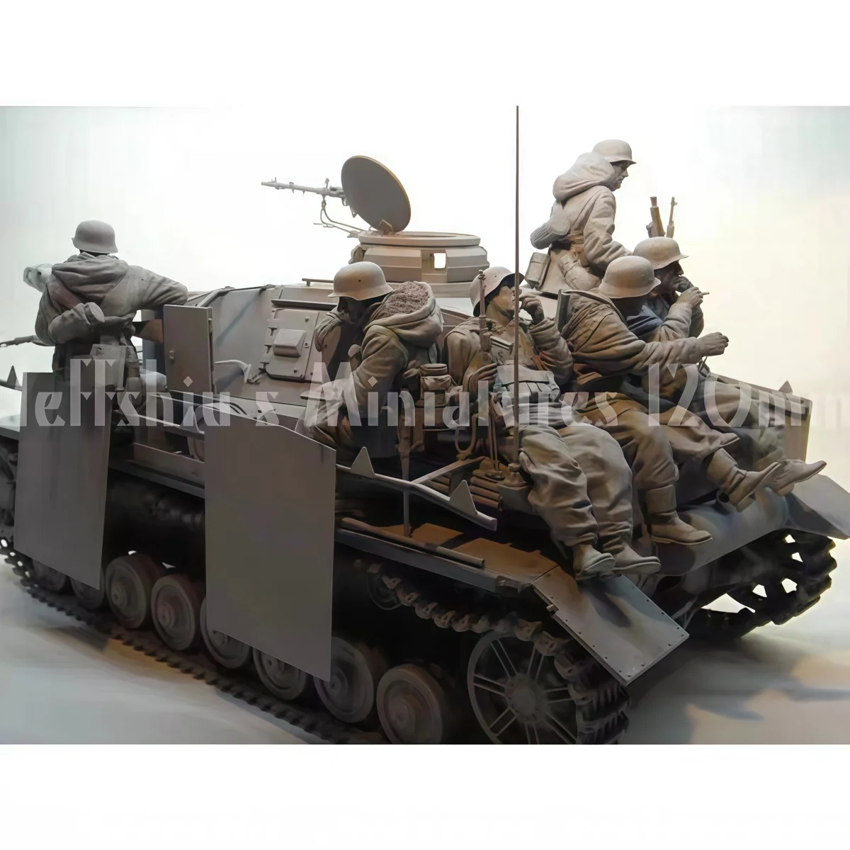 1/16 scale doll resin model kit - German soldier (6 figures without tank) - Unassembled and unpainted - 497C