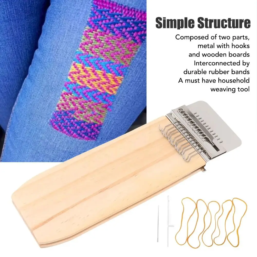 

Clothes Mending Wooden Mini Loom Rectangular Quickly Makes Speedweve Darning Loom Portable Darning Machine DIY Textile